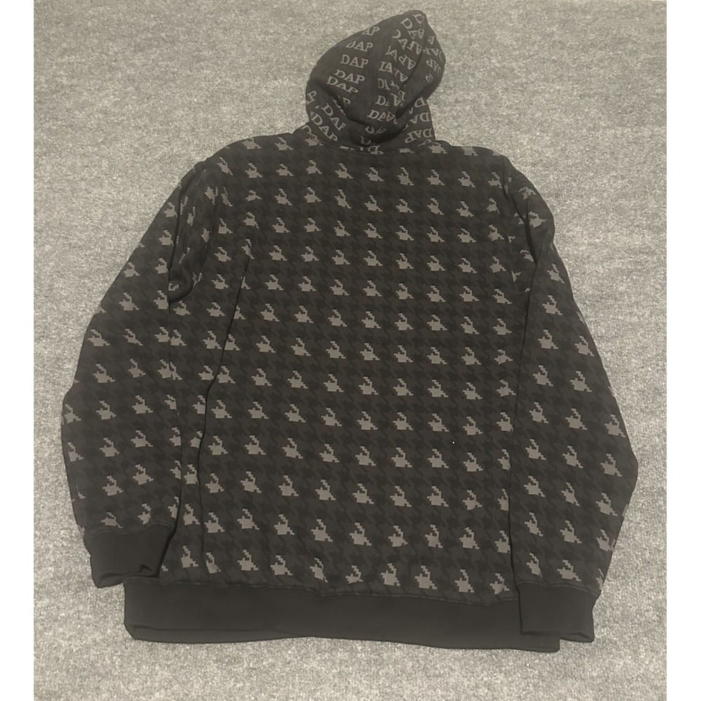 GAP x DAP Hoodie Mens L Houndstooth Gray DAP Harlem Pullover Logo Applique View 2